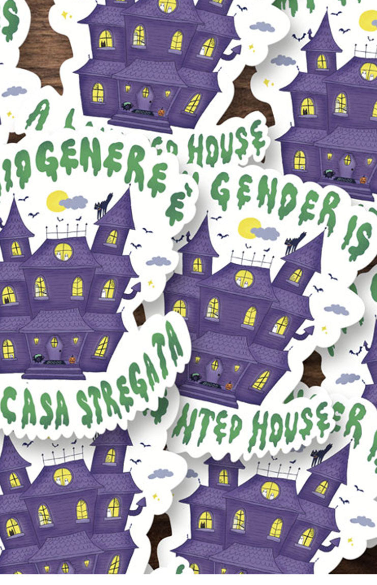 My gender is a haunted house - adesivo