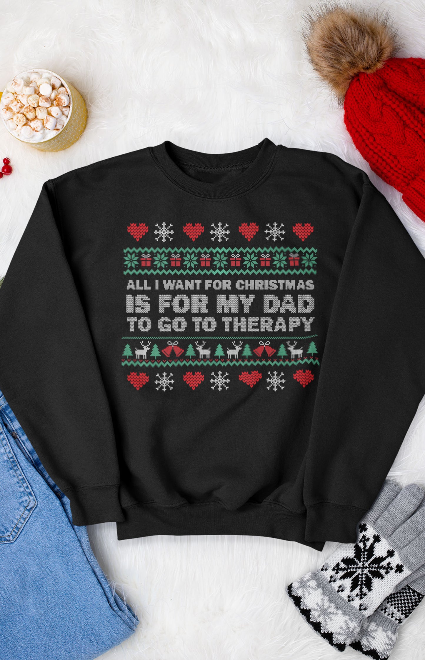 Ugly Christmas Sweater - All I want for Christmas dad version