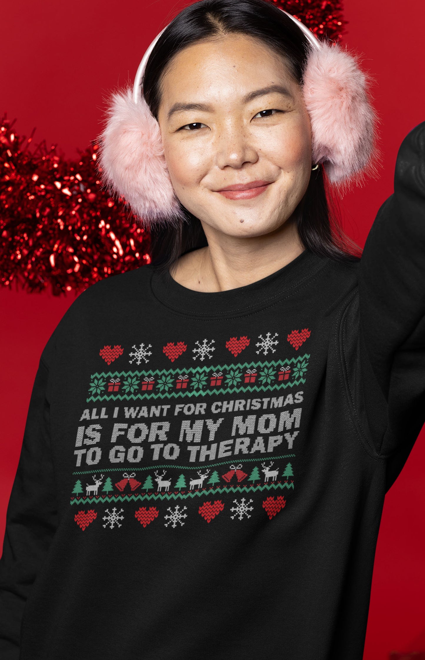 Ugly Christmas Sweater - All I want for Christmas mom version