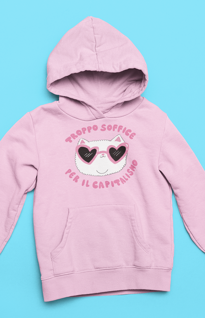Felpa unisex con cappuccio - Troppo soffice per il capitalismo