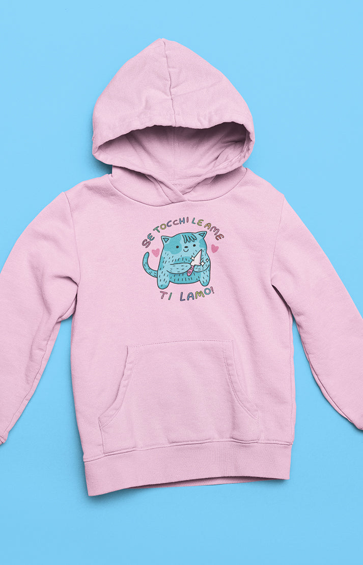 Felpa unisex con cappuccio - Se tocchi le ame ti lamo