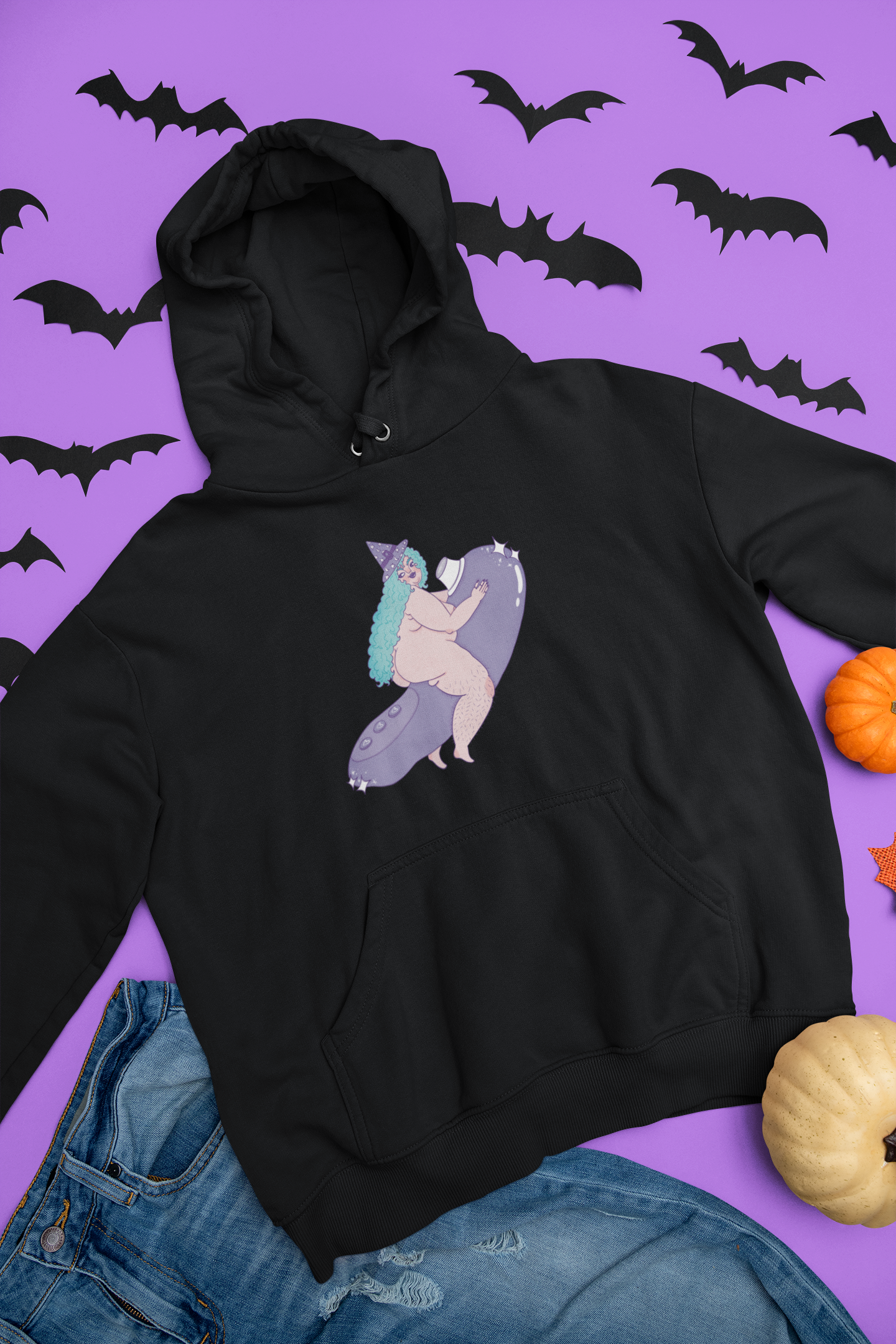 Felpa unisex con cappuccio - Self pleasure witch