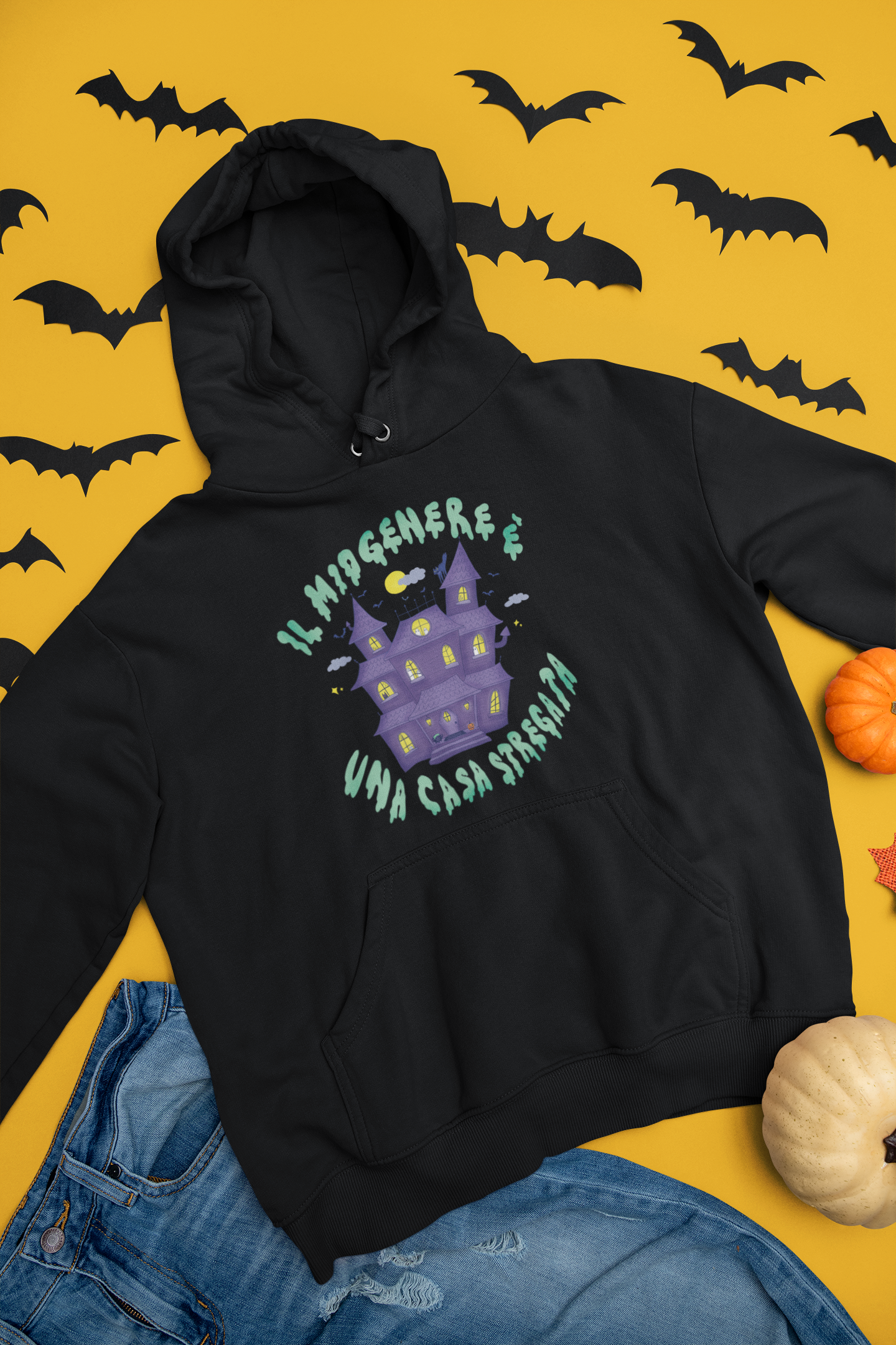 Felpa unisex con cappuccio - My gender is a haunted house