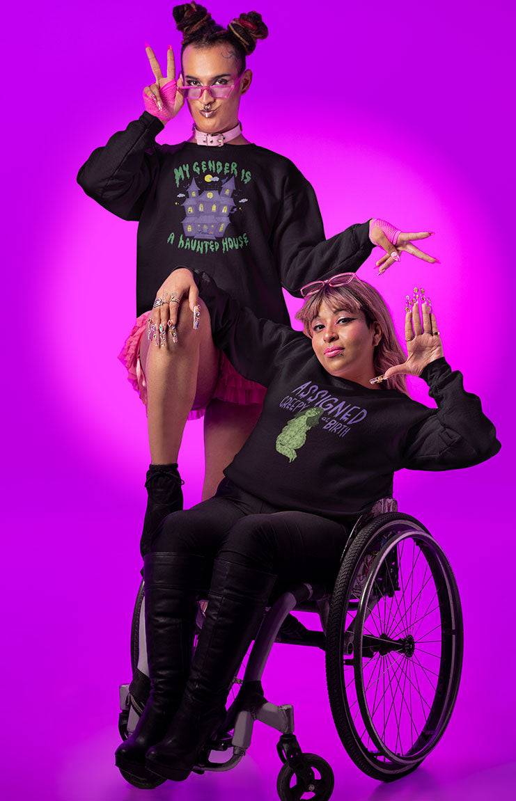 Felpa unisex a girocollo - My gender is a haunted house