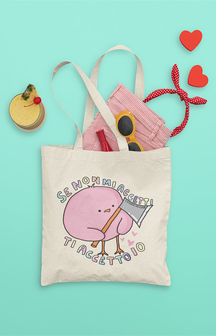 Se non mi accetti ti accetto io - Tote bag in cotone biologico - Collezione Pride
