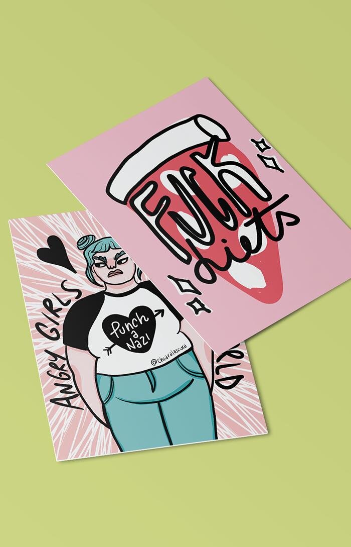 Illustrated postcards