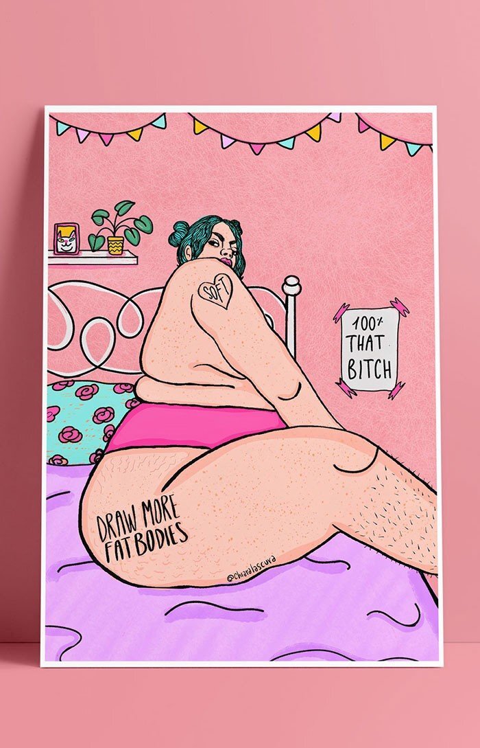 Art print - Draw more fat bodies