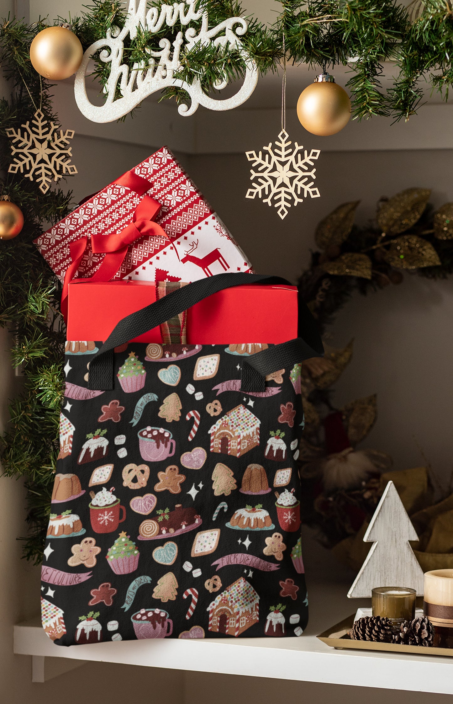 Tote bag con stampa all over - Spooky pattern