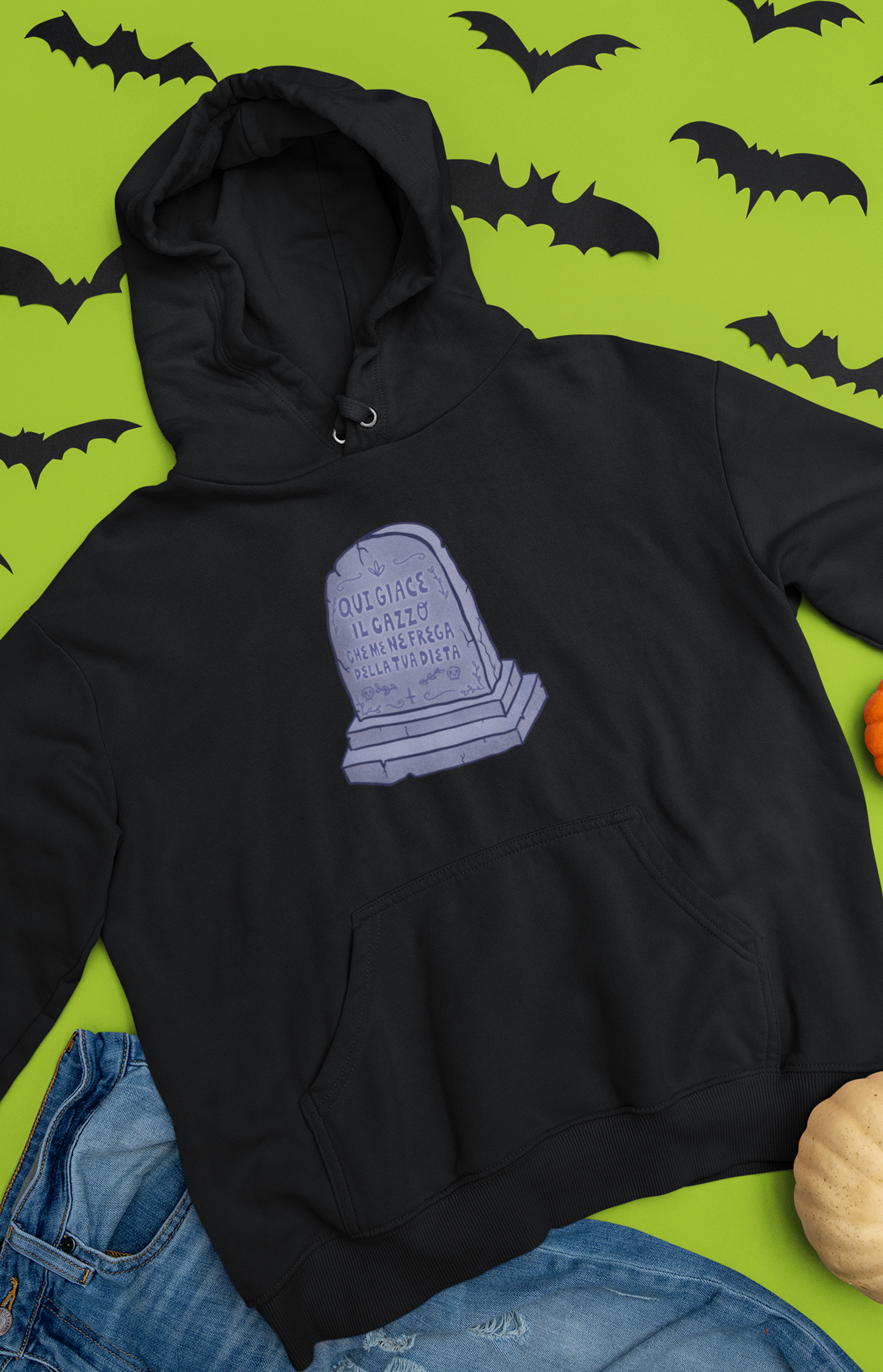 Felpa unisex con cappuccio - Qui giace