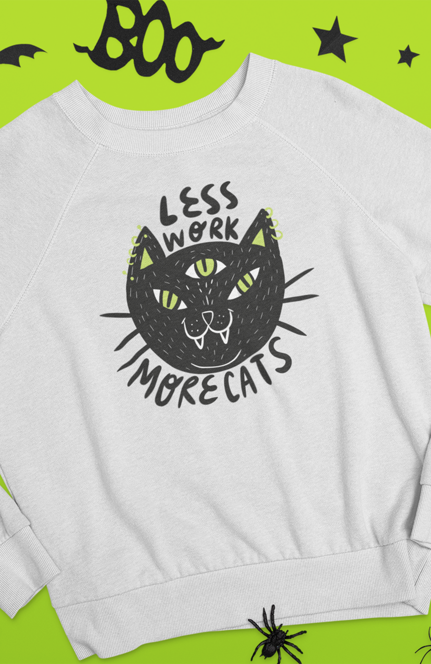 Felpa unisex a girocollo - Meno lavoro più gattini
