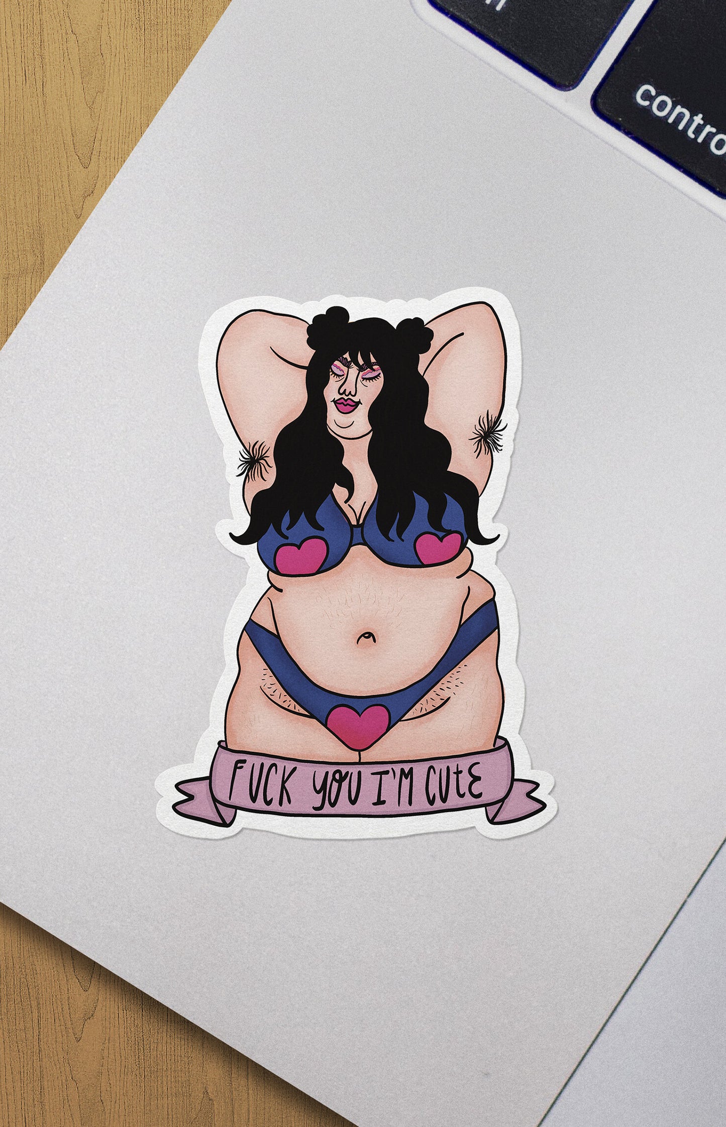 Cute long hair - sticker