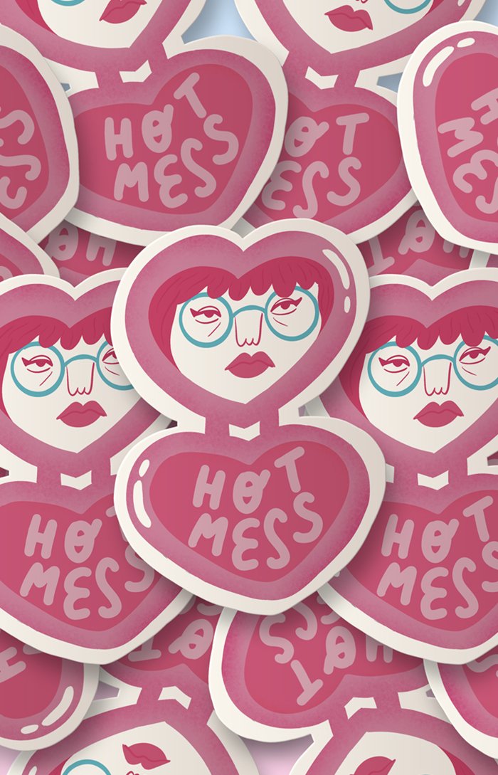 Hot mess - sticker