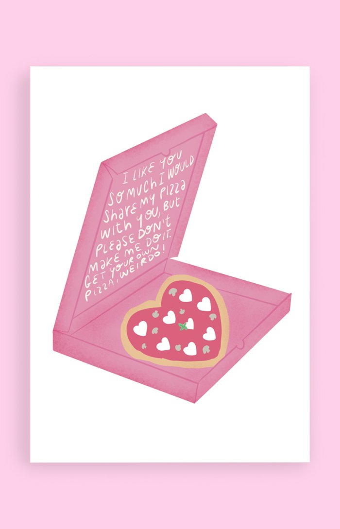 Greeting card - Pizza love