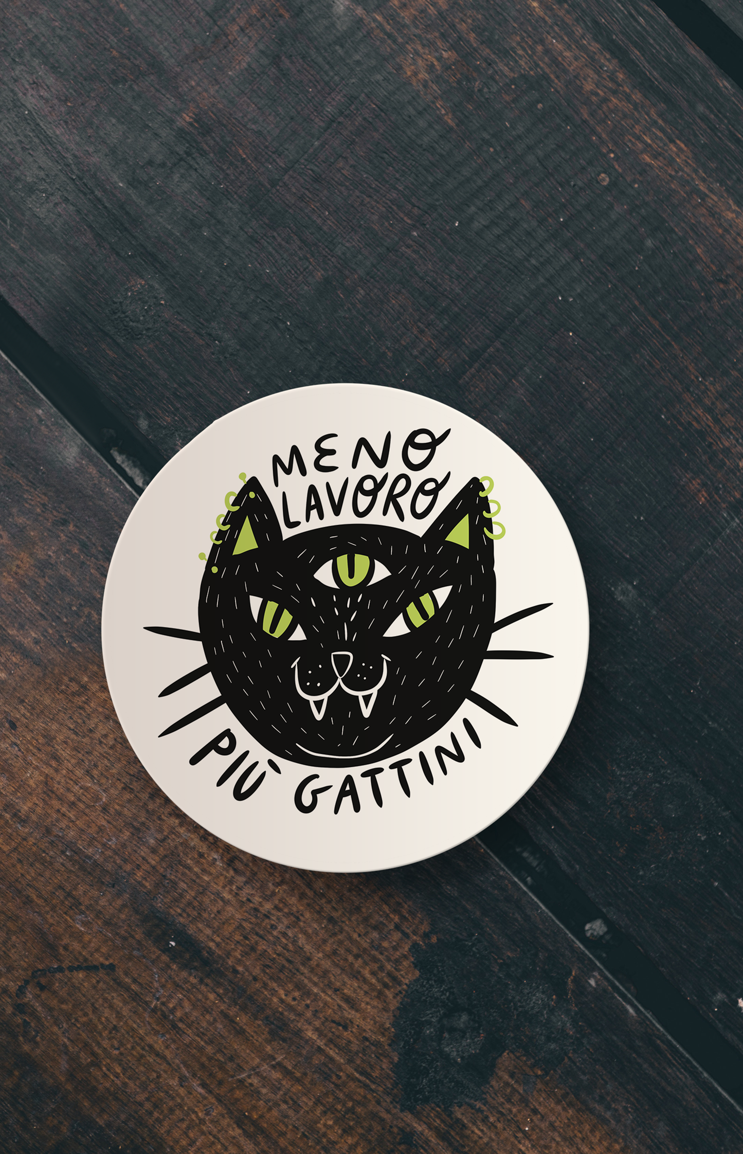 Meno lavoro più gattini - adesivo
