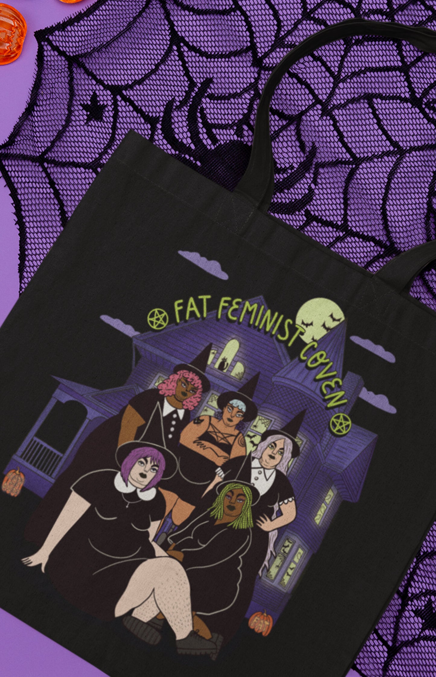 Tote bag - Fat feminist coven full color