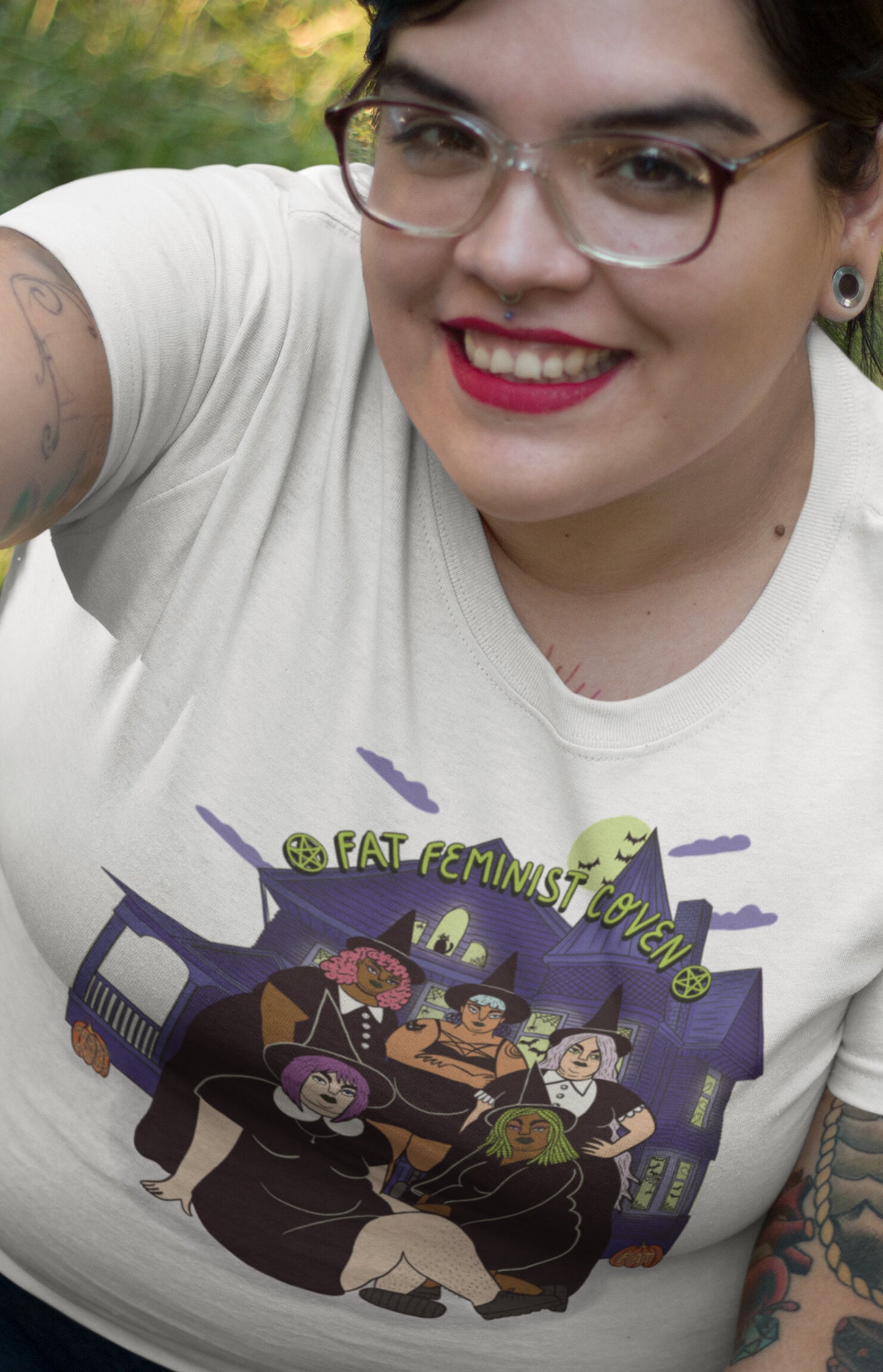 Fat feminist coven full color - Unisex organic t-shirt