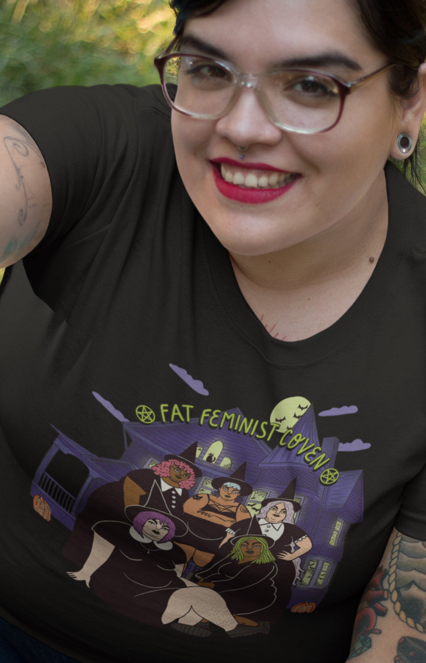 Fat feminist coven full color - Unisex organic t-shirt