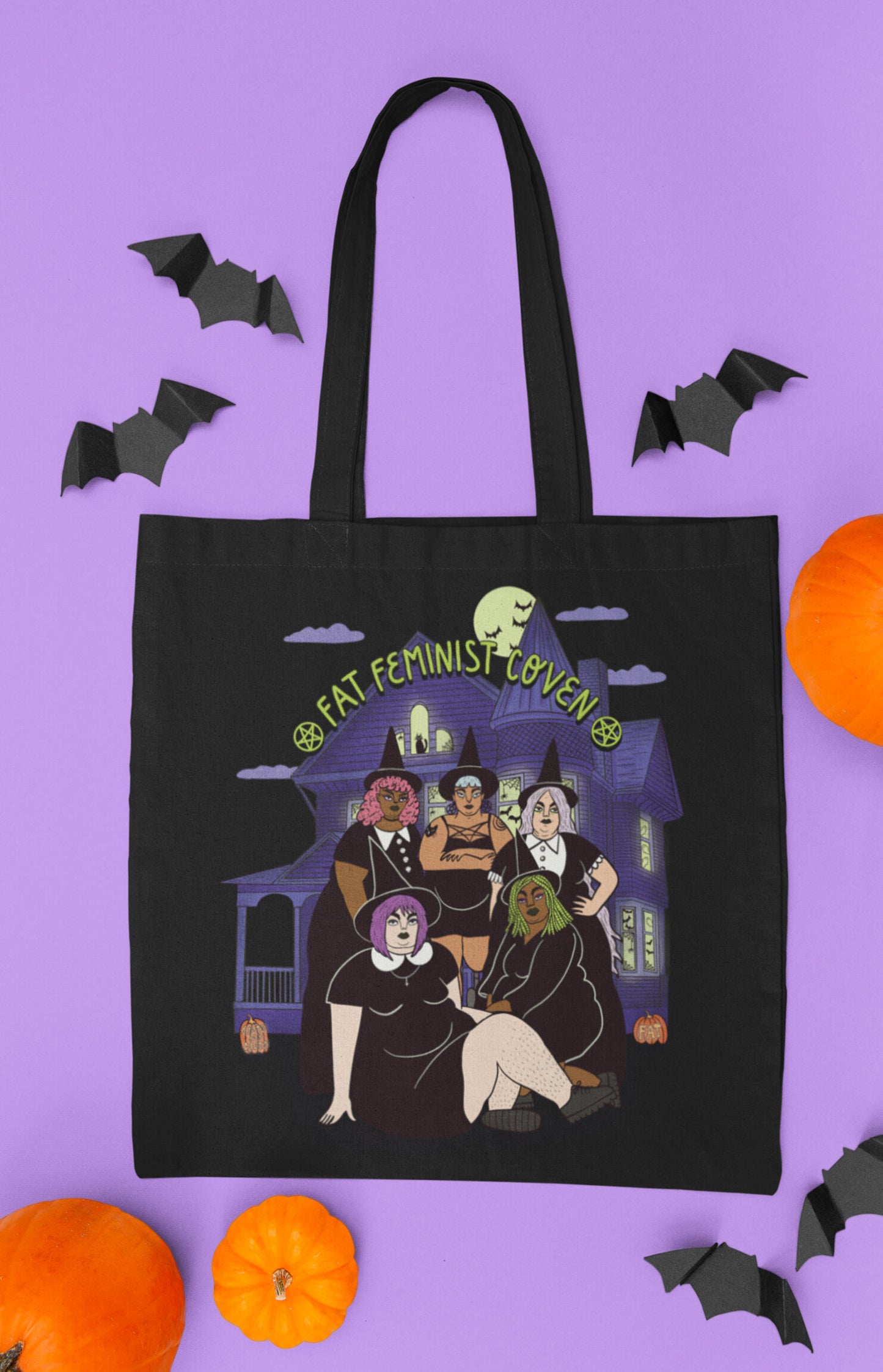 Tote bag - Fat feminist coven full color