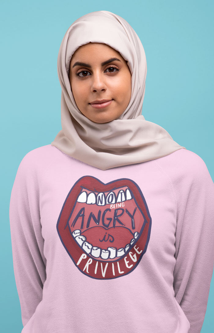 Unisex crewneck sweatshirt - Not being angry is privilege