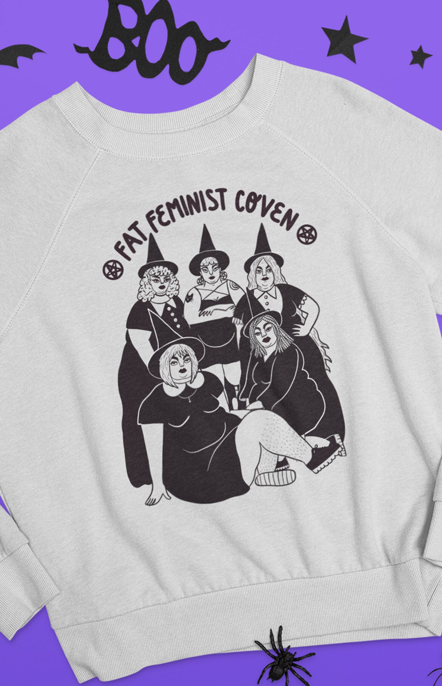 Unisex organic crewneck - Fat feminist coven