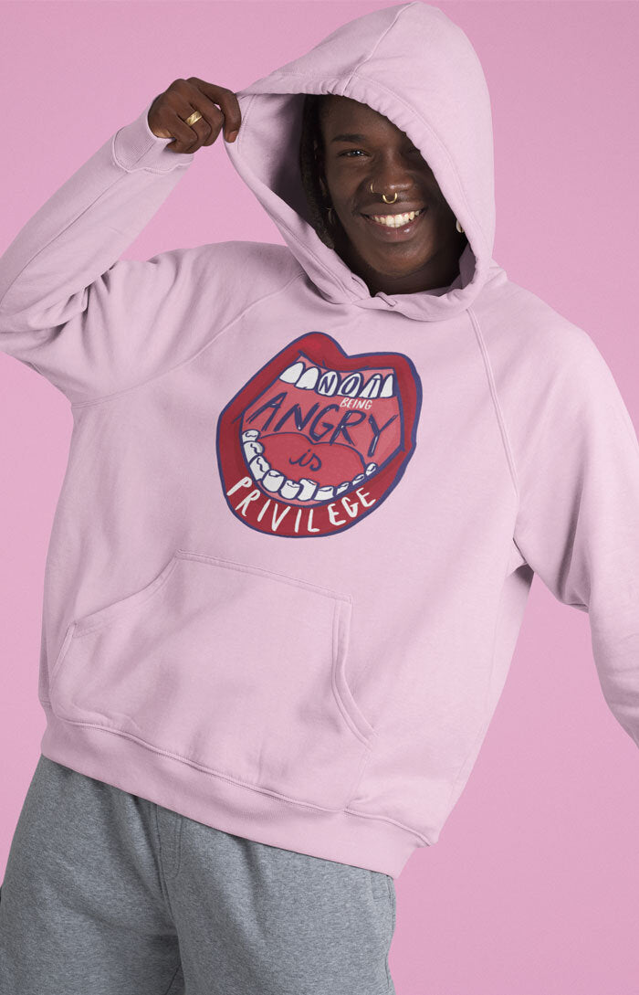 Unisex hooded sweatshirt - Not being angry is privilege