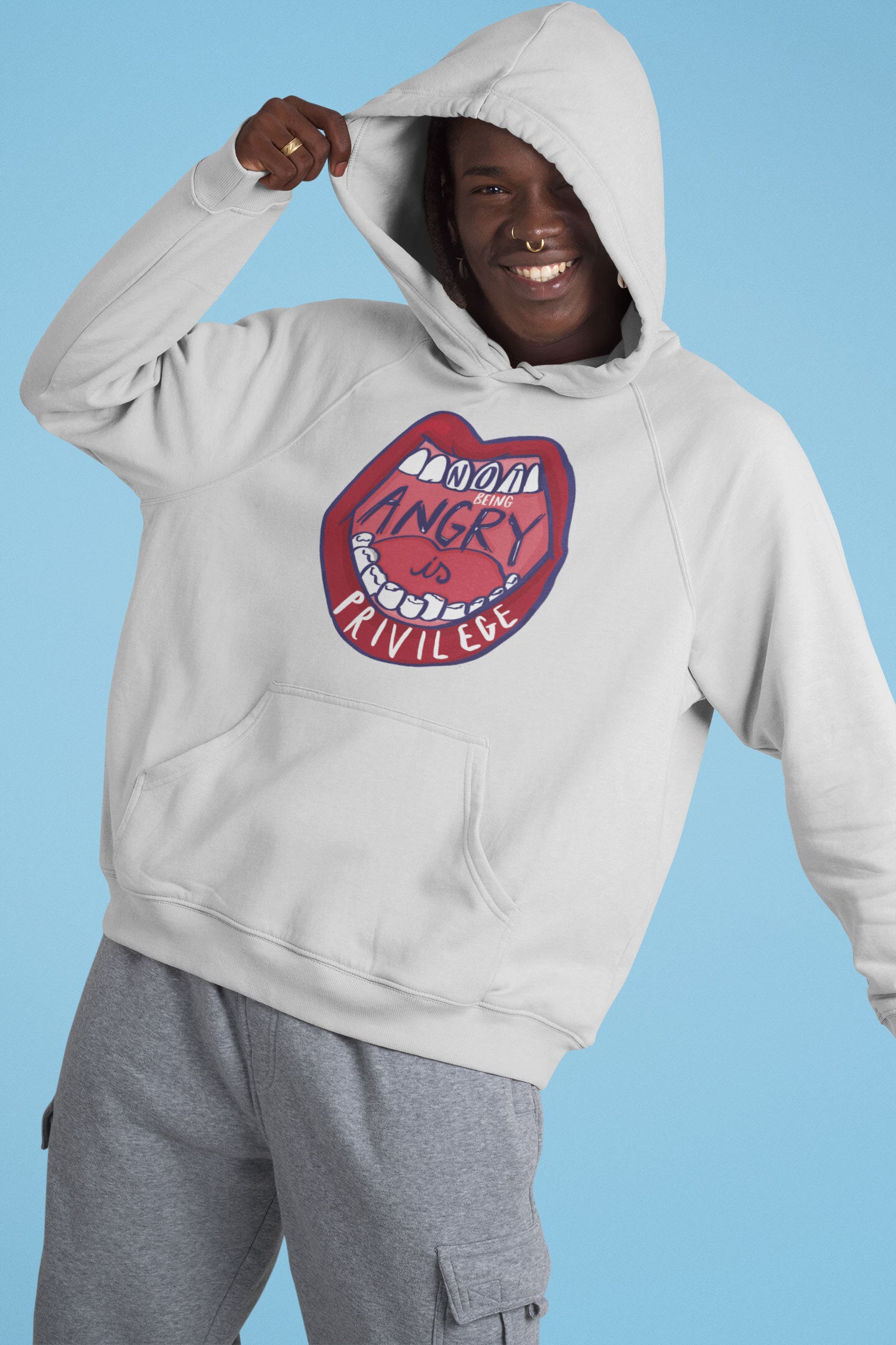 Unisex hooded sweatshirt - Not being angry is privilege