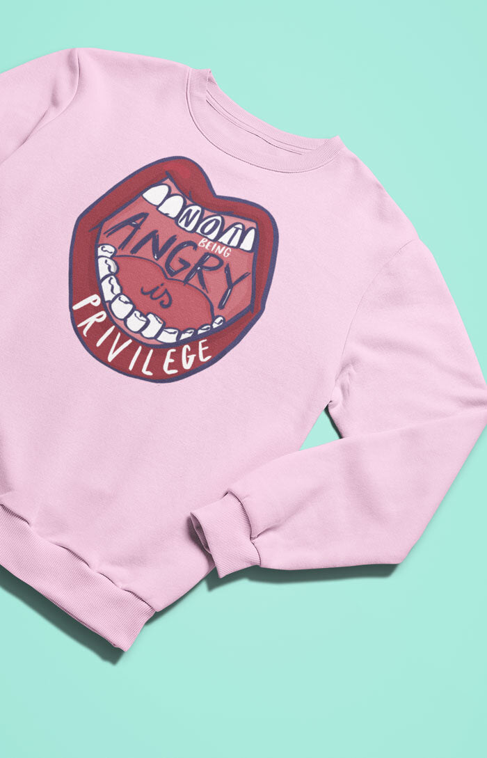 Unisex crewneck sweatshirt - Not being angry is privilege
