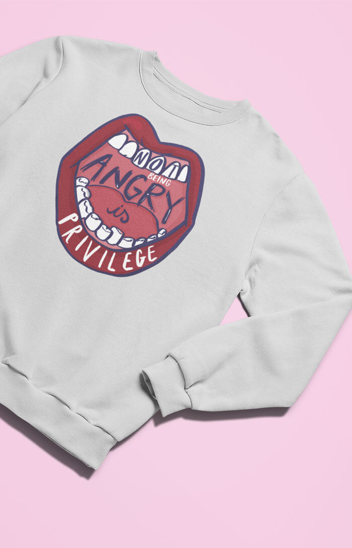 Unisex crewneck sweatshirt - Not being angry is privilege