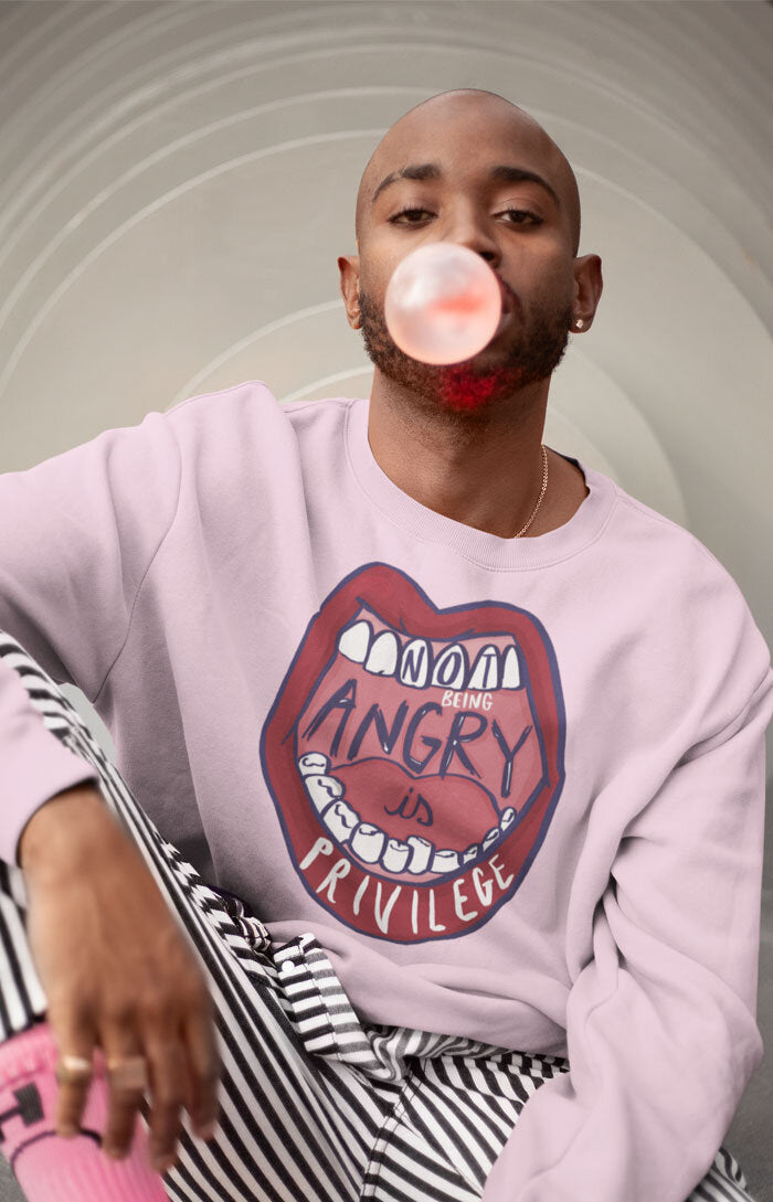Unisex crewneck sweatshirt - Not being angry is privilege