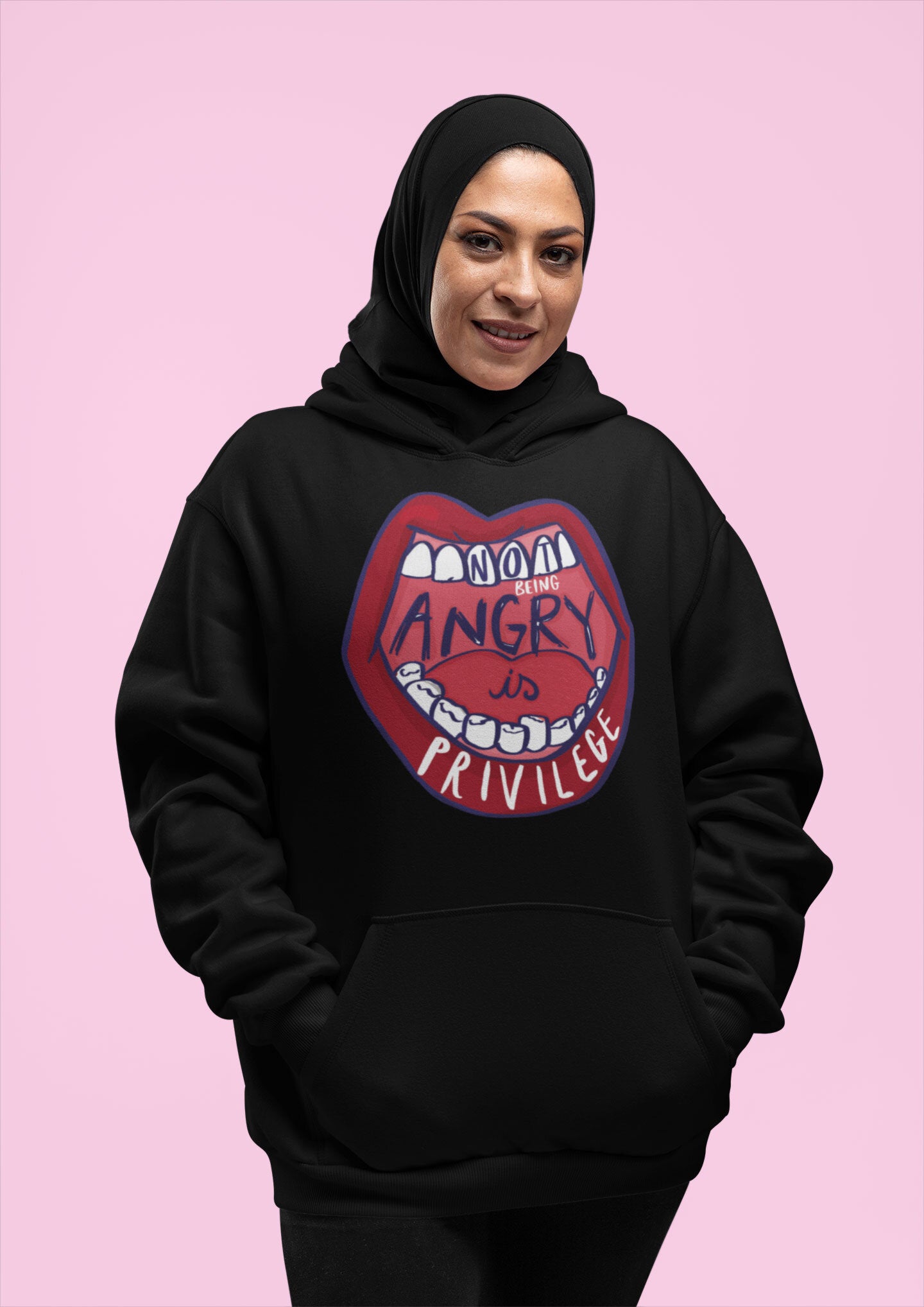 Unisex hooded sweatshirt - Not being angry is privilege