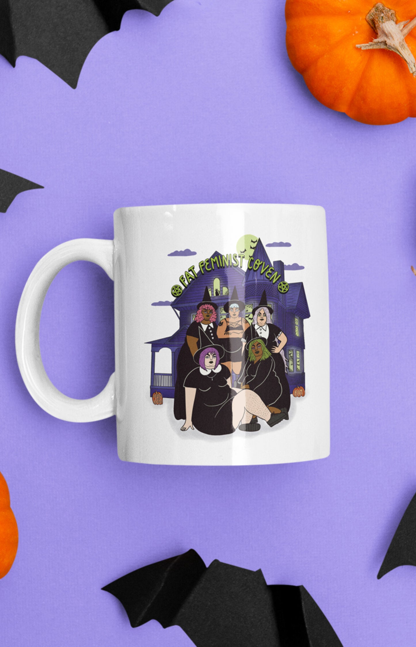 Ceramic mug - Fat feminist coven full color