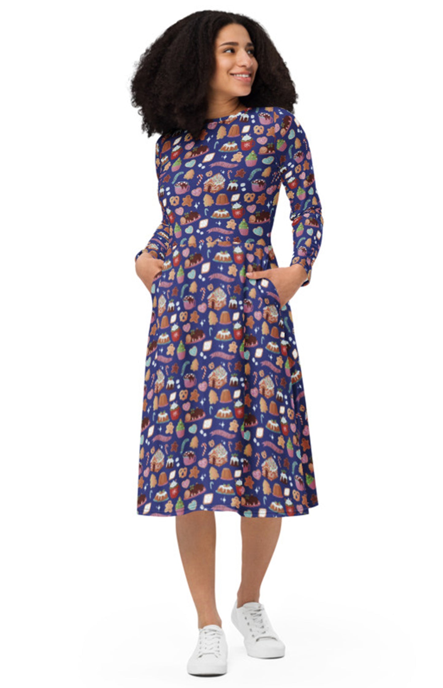 Vestito a maniche lunghe con tasche - Antidiet Christmas