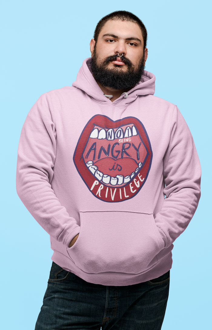 Unisex hooded sweatshirt - Not being angry is privilege