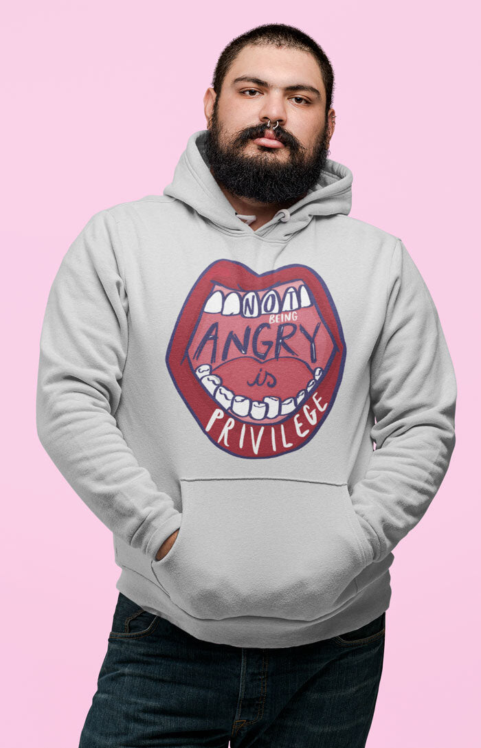 Unisex hooded sweatshirt - Not being angry is privilege