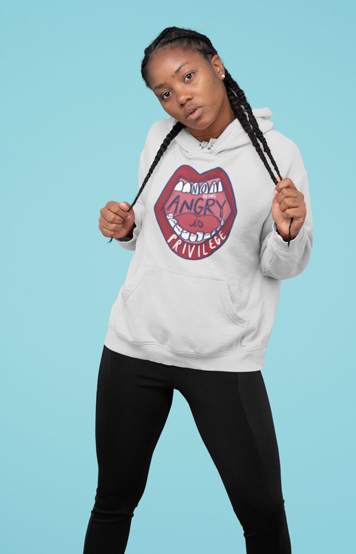 Unisex hooded sweatshirt - Not being angry is privilege