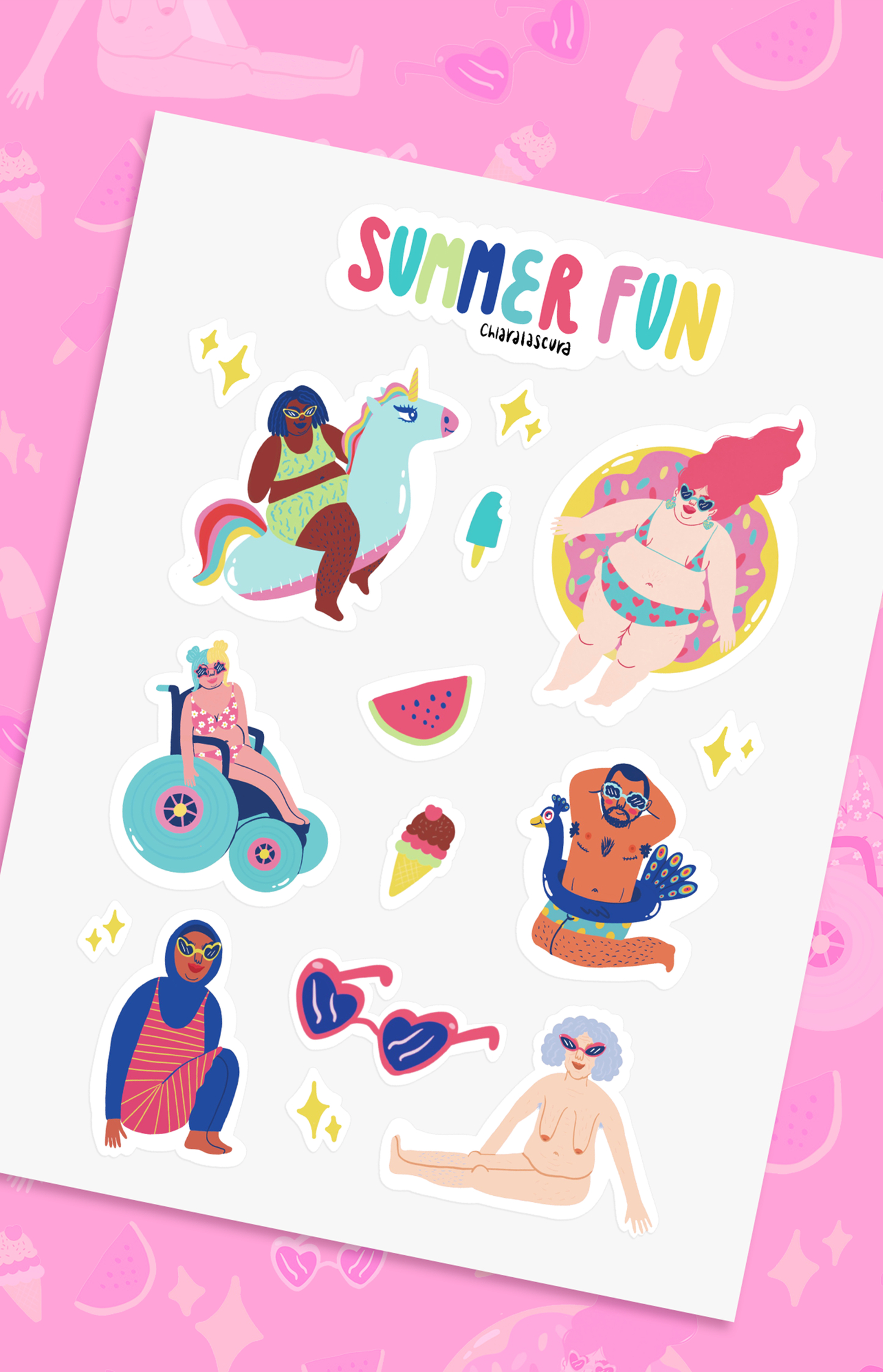 Foglio di adesivi - Summer fun