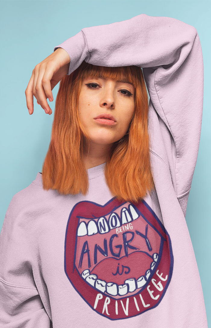 Unisex crewneck sweatshirt - Not being angry is privilege