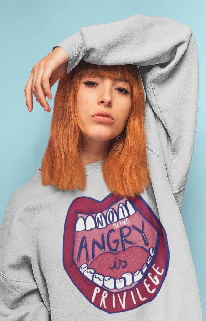 Unisex crewneck sweatshirt - Not being angry is privilege