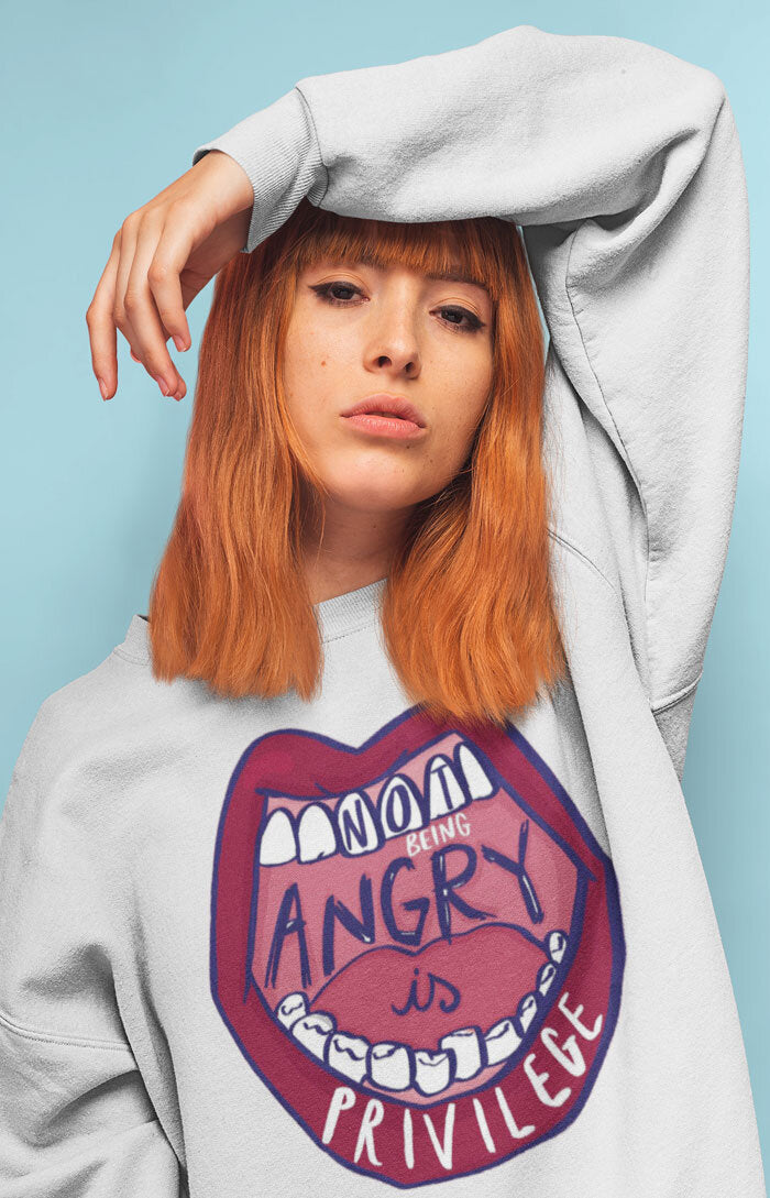 Unisex crewneck sweatshirt - Not being angry is privilege