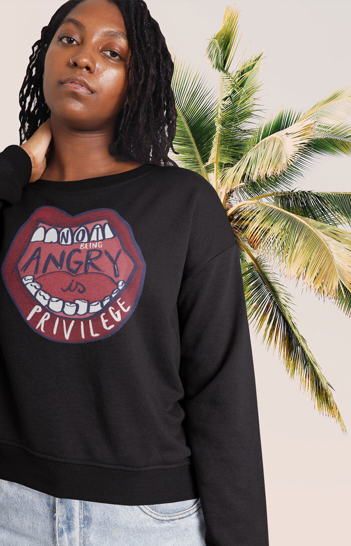 Unisex crewneck sweatshirt - Not being angry is privilege