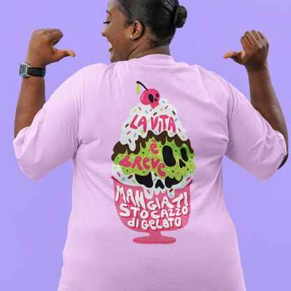 La vita è breve - t-shirt unisex con stampa sul retro