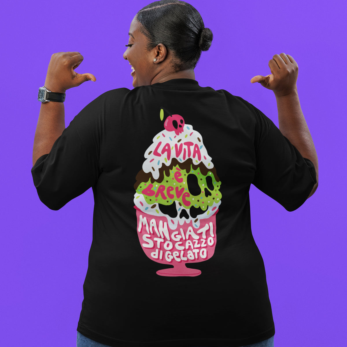 La vita è breve - t-shirt unisex con stampa sul retro