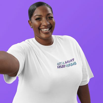 Infestiamo gli airbnb - t-shirt unisex con stampa sul retro