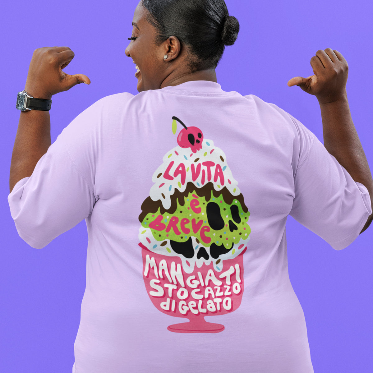 La vita è breve - t-shirt unisex con stampa sul retro