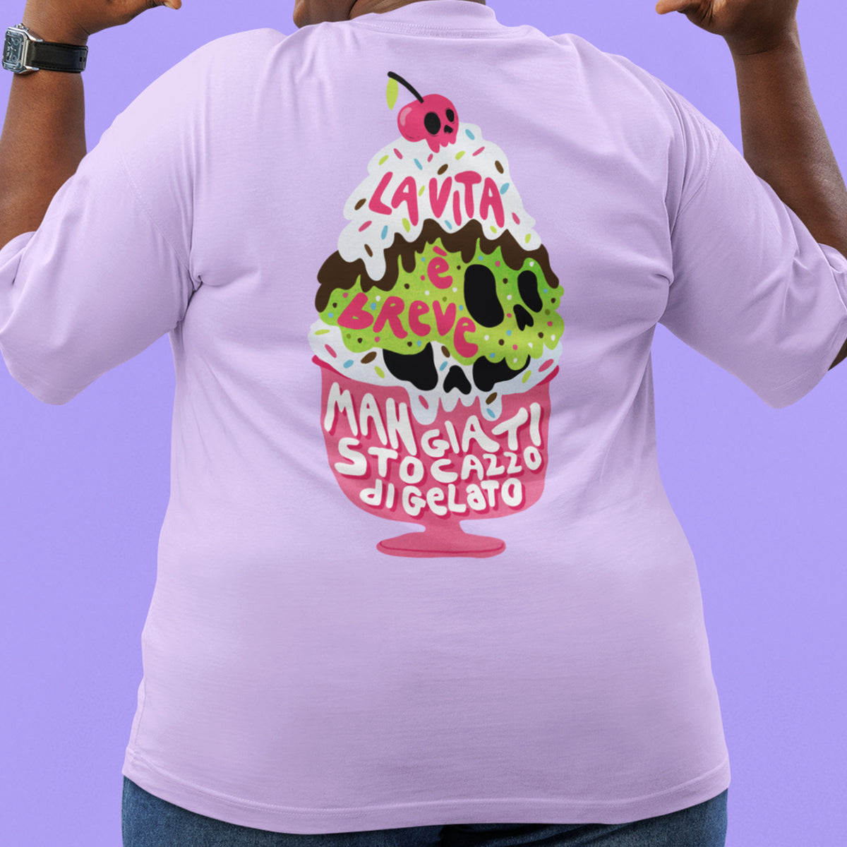La vita è breve - t-shirt unisex con stampa sul retro