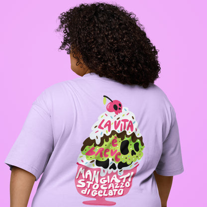 La vita è breve - t-shirt unisex con stampa sul retro