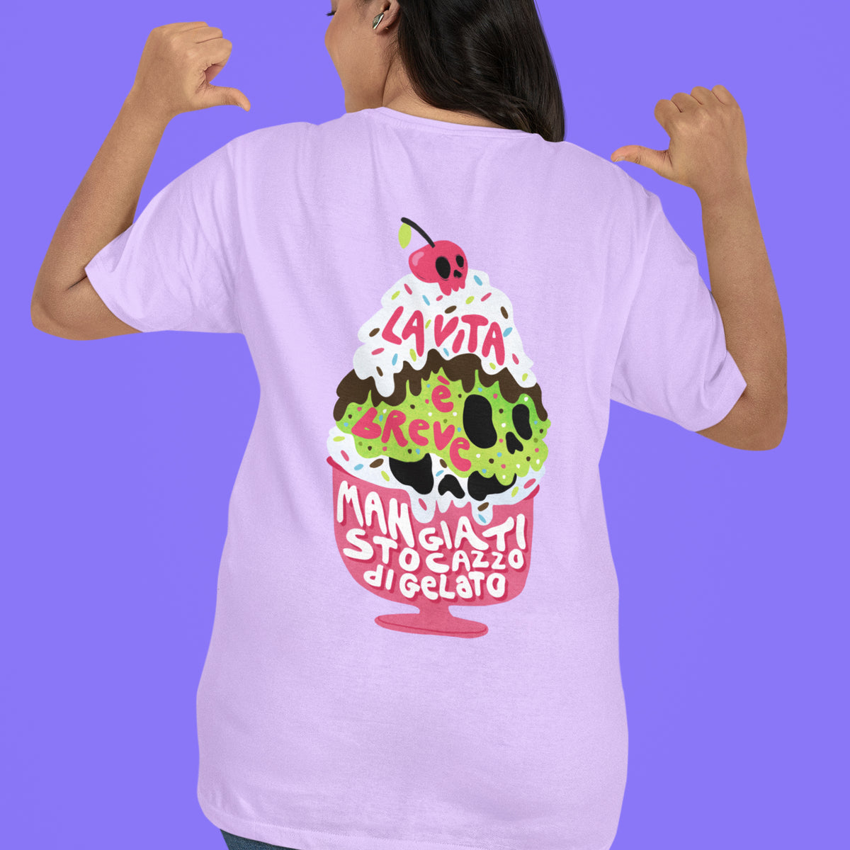 La vita è breve - t-shirt unisex con stampa sul retro