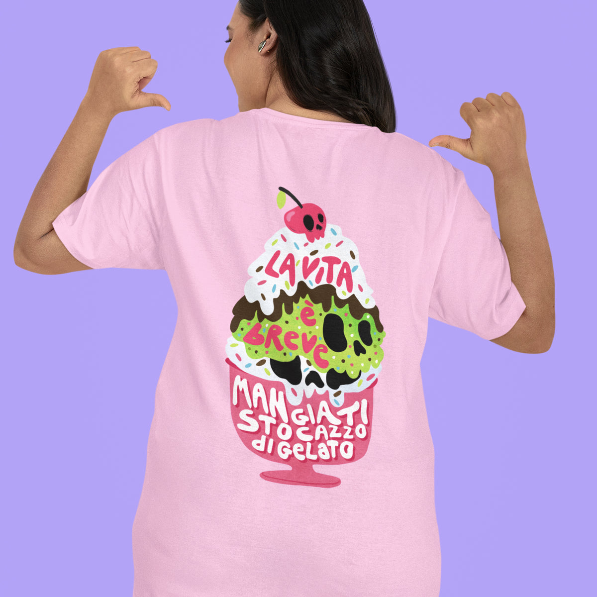 La vita è breve - t-shirt unisex con stampa sul retro