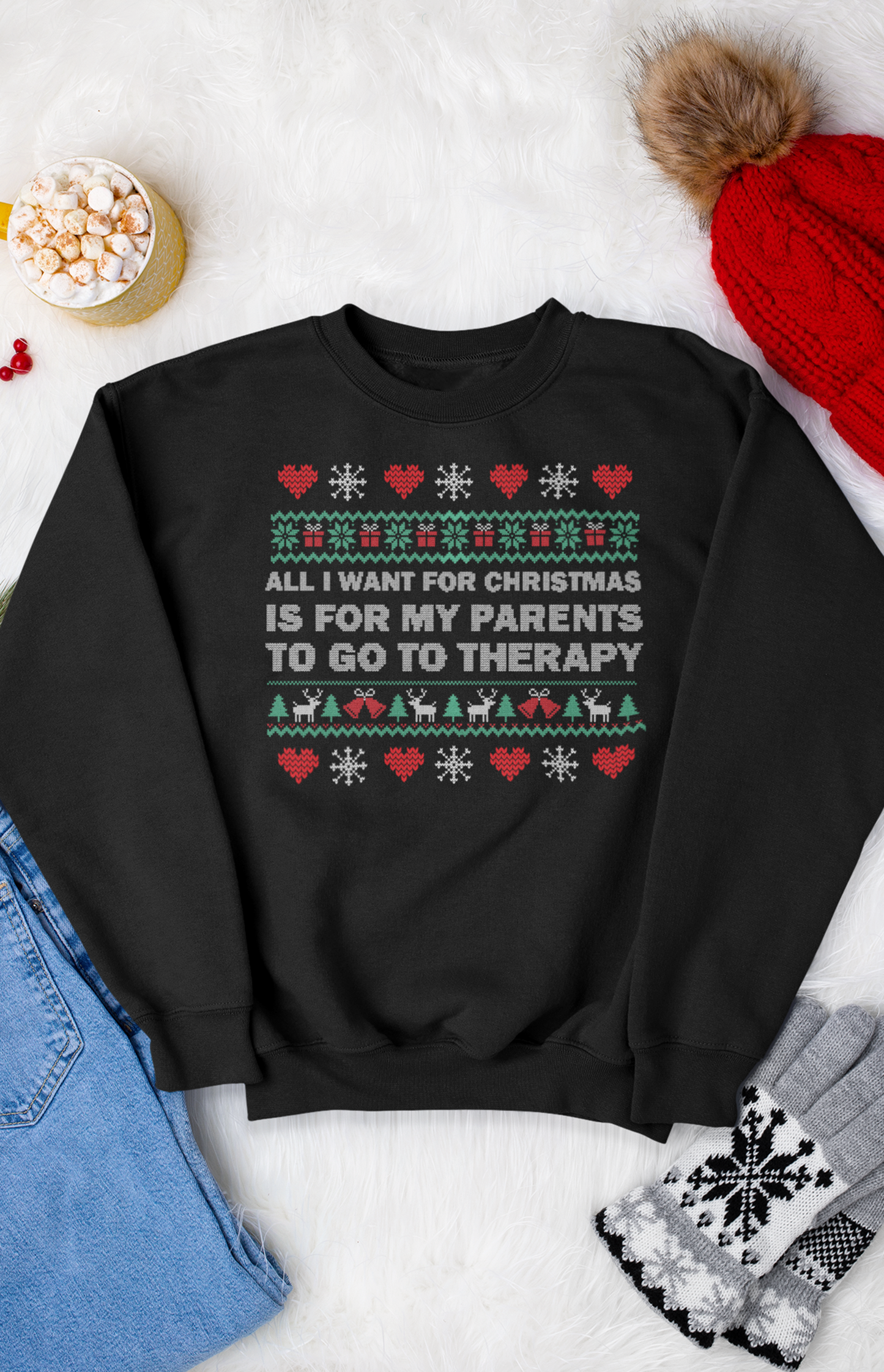 Ugly Christmas Sweater - All I want for Christmas parents version