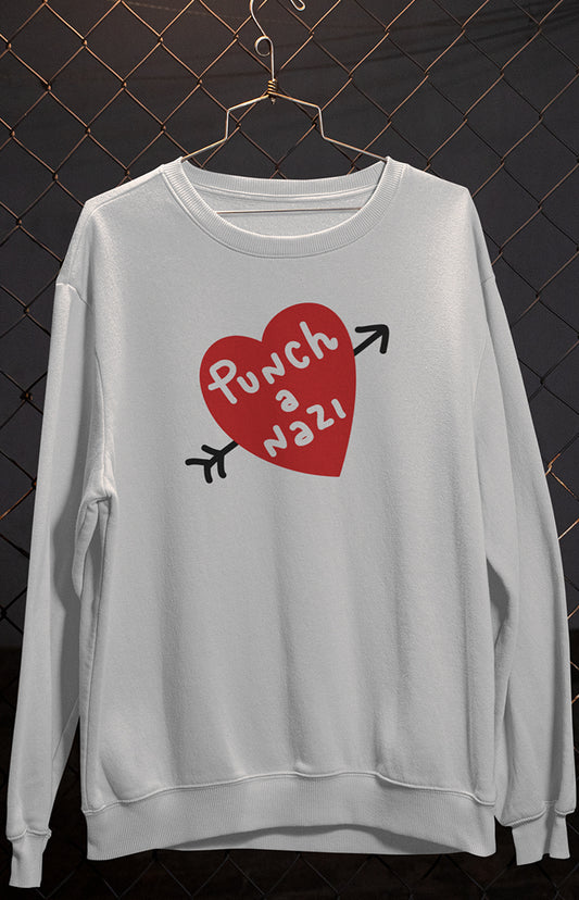 Felpa unisex a girocollo - Punch a nazi